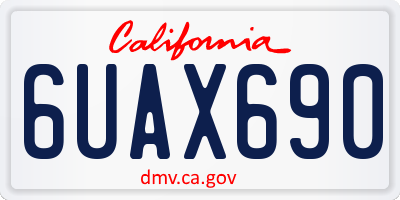 CA license plate 6UAX690