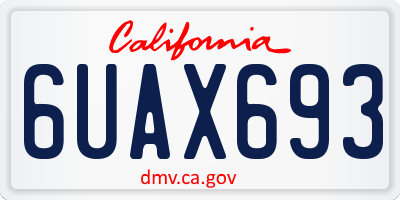 CA license plate 6UAX693