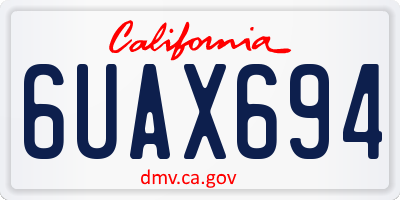 CA license plate 6UAX694