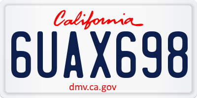 CA license plate 6UAX698