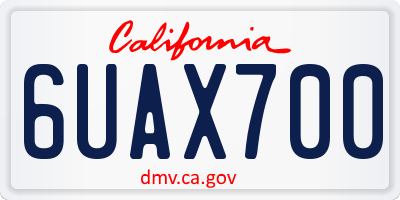 CA license plate 6UAX700