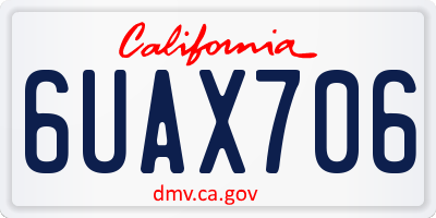 CA license plate 6UAX706