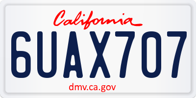 CA license plate 6UAX707