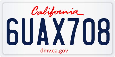 CA license plate 6UAX708