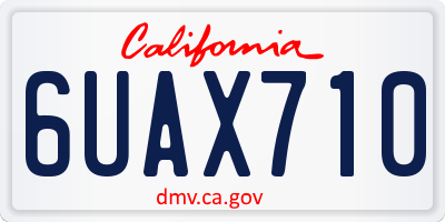 CA license plate 6UAX710
