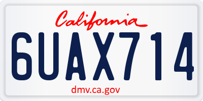 CA license plate 6UAX714
