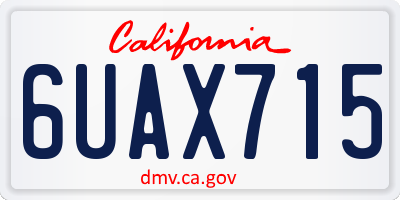 CA license plate 6UAX715