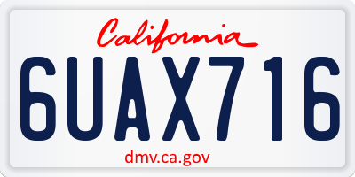 CA license plate 6UAX716