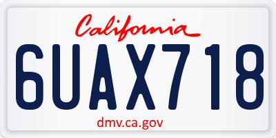 CA license plate 6UAX718