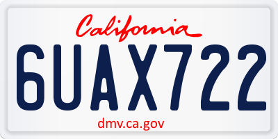 CA license plate 6UAX722