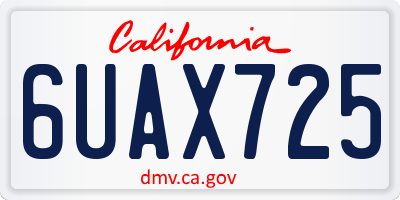 CA license plate 6UAX725