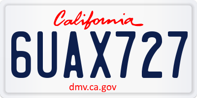 CA license plate 6UAX727