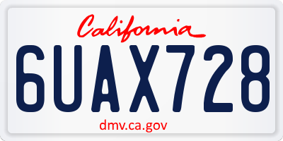 CA license plate 6UAX728