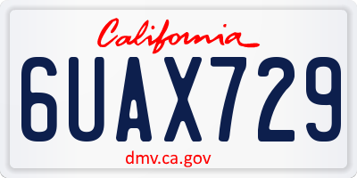 CA license plate 6UAX729