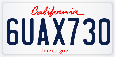 CA license plate 6UAX730