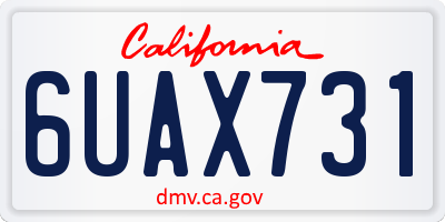 CA license plate 6UAX731