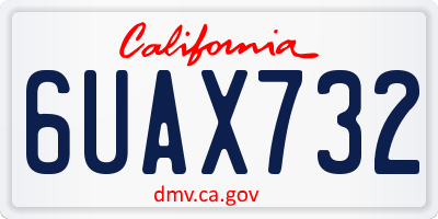 CA license plate 6UAX732