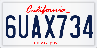 CA license plate 6UAX734