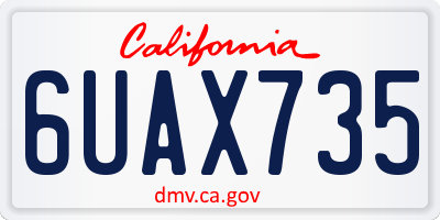 CA license plate 6UAX735