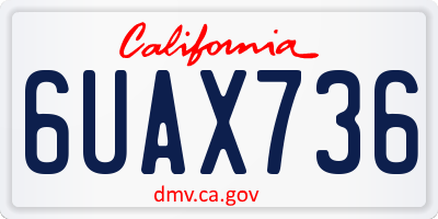CA license plate 6UAX736