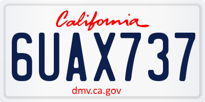 CA license plate 6UAX737
