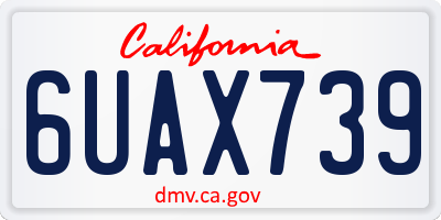 CA license plate 6UAX739