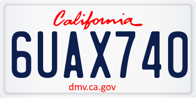 CA license plate 6UAX740