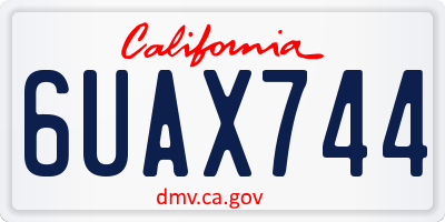 CA license plate 6UAX744