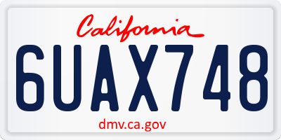 CA license plate 6UAX748