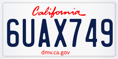 CA license plate 6UAX749