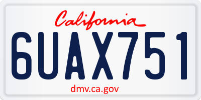 CA license plate 6UAX751