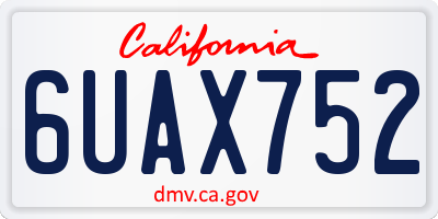 CA license plate 6UAX752