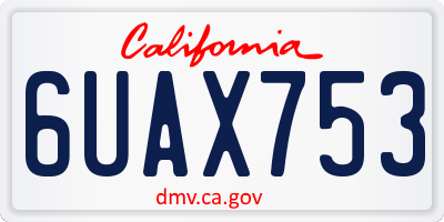 CA license plate 6UAX753