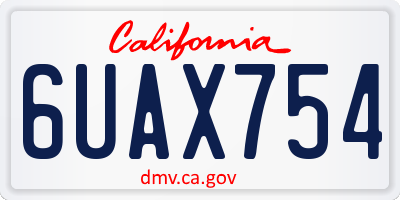 CA license plate 6UAX754