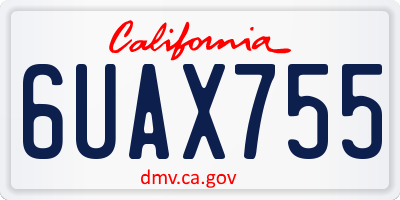 CA license plate 6UAX755