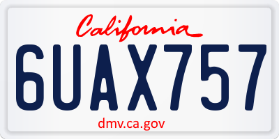 CA license plate 6UAX757