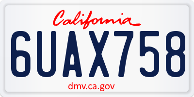 CA license plate 6UAX758