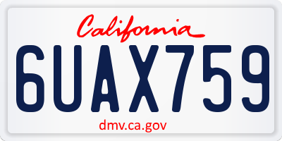 CA license plate 6UAX759