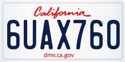 CA license plate 6UAX760