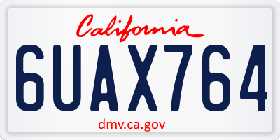 CA license plate 6UAX764