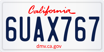 CA license plate 6UAX767
