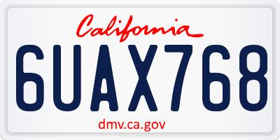 CA license plate 6UAX768