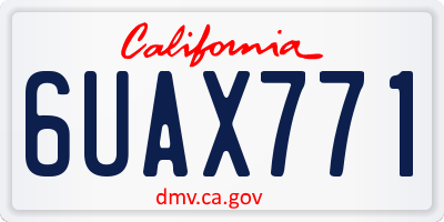 CA license plate 6UAX771