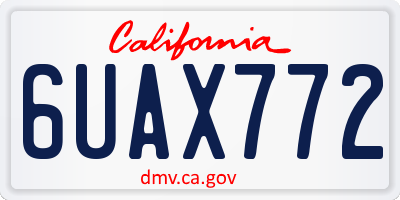 CA license plate 6UAX772