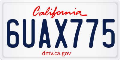 CA license plate 6UAX775