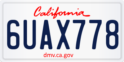 CA license plate 6UAX778