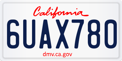 CA license plate 6UAX780