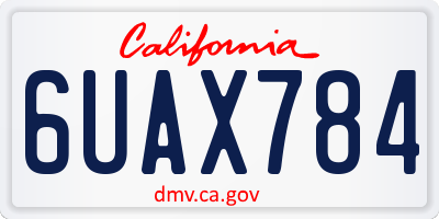 CA license plate 6UAX784