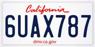 CA license plate 6UAX787