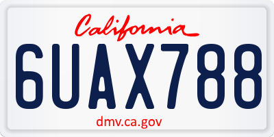 CA license plate 6UAX788